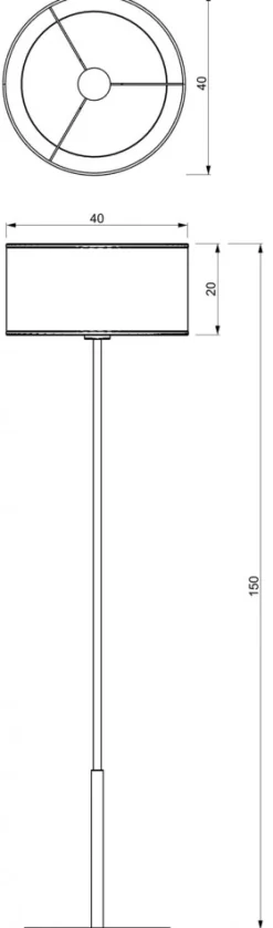 Lampa Podłogowa LOFT SHADE Czarny Klosz z Tworzywa 1xE27 150cm Prosta * Luminex Online