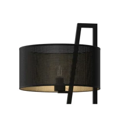 Lampa Podłogowa LOFT SHADE Czarny Złoty Klosz z Tworzywa 1xE27 150cm * Luminex Discount