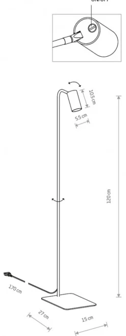 Lampa Podłogowa MONO Biały 1xGU10 130cm * Nowodvorski Discount