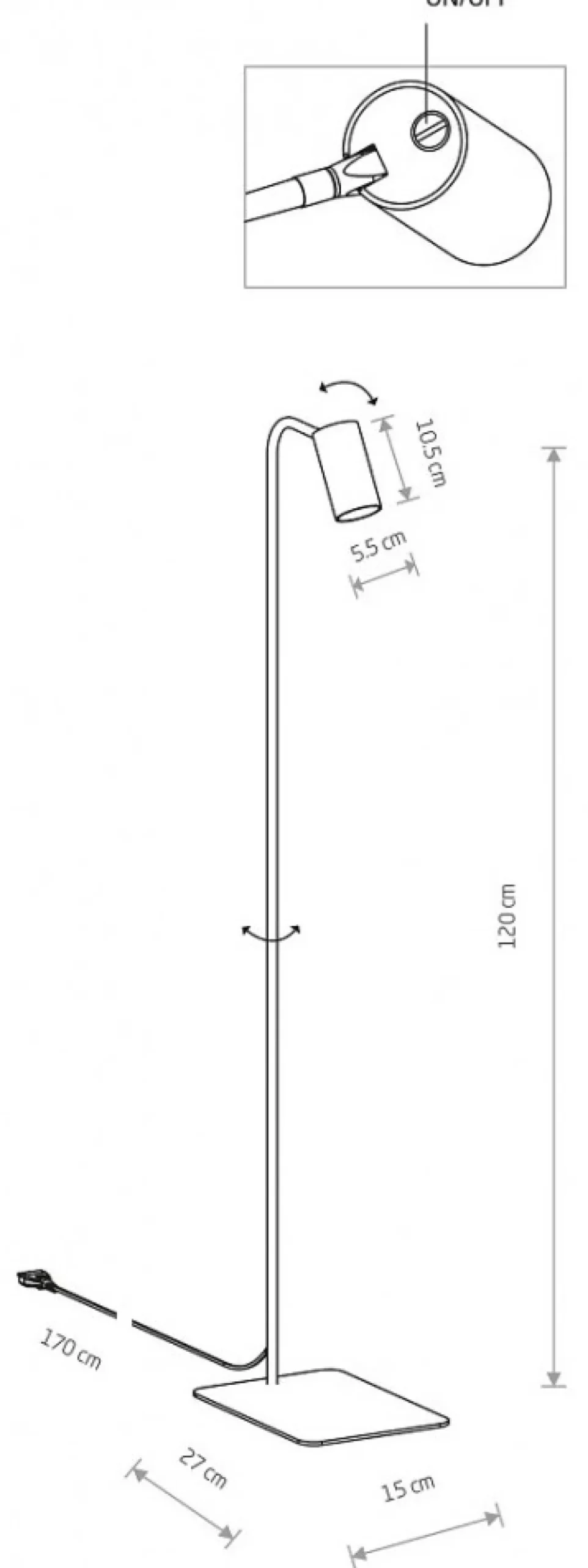 Lampa Podłogowa MONO Biały 1xGU10 130cm * Nowodvorski Discount