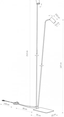Lampa Podłogowa MONO Czarny 2xGU10 216cm * Nowodvorski Outlet