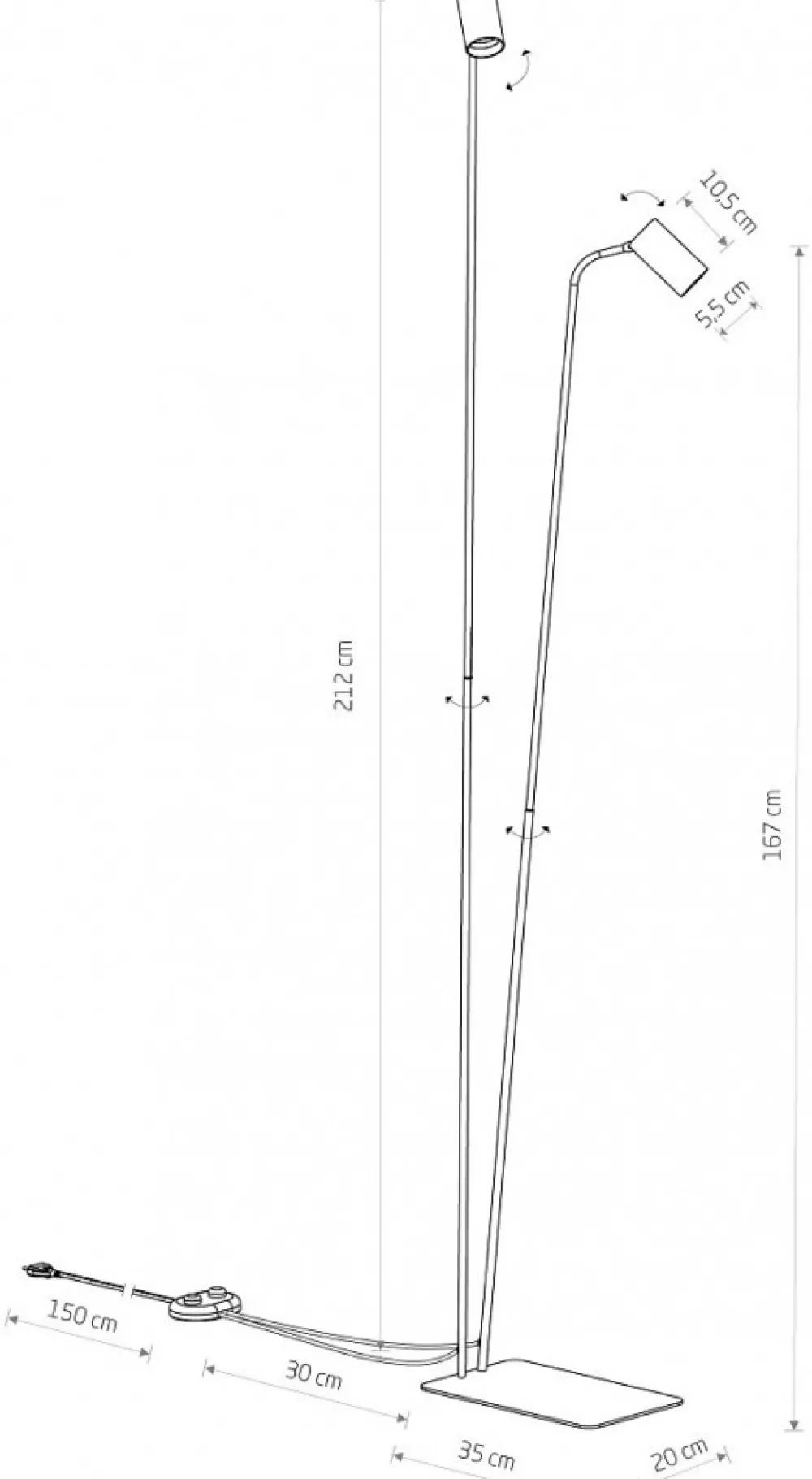 Lampa Podłogowa MONO Czarny 2xGU10 216cm * Nowodvorski Outlet