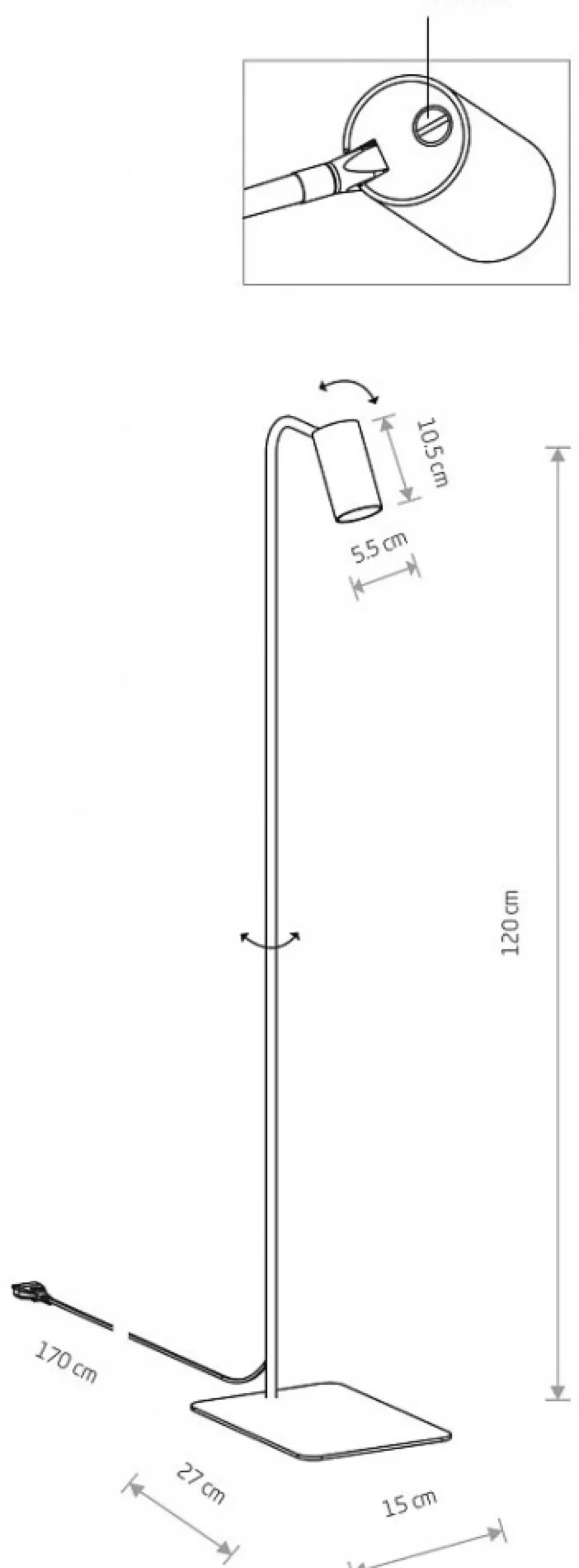 Lampa Podłogowa MONO Czarny 1xGU10 130cm * Nowodvorski Outlet