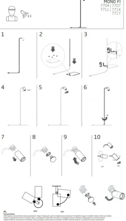 Lampa Podłogowa MONO Czarny 1xGU10 130cm * Nowodvorski Outlet