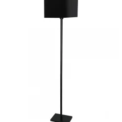 Lampa Podłogowa NAPOLI Czarny Srebrny Abażur 1xE27 150cm * Eko-light