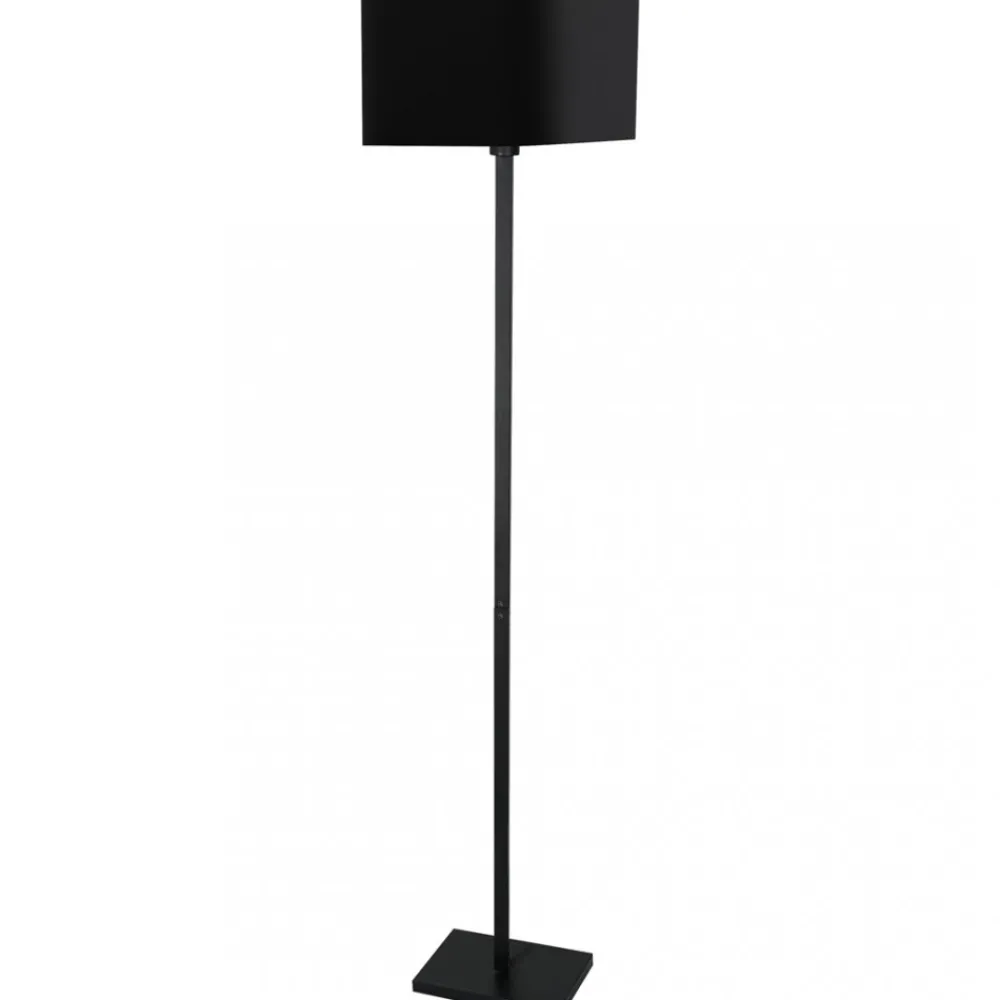 Lampa Podłogowa NAPOLI Czarny Srebrny Abażur 1xE27 150cm * Eko-light