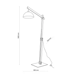 Lampa Podłogowa OSLO Biały Metalowy Klosz 1xE27 180cm * TK Lighting Best
