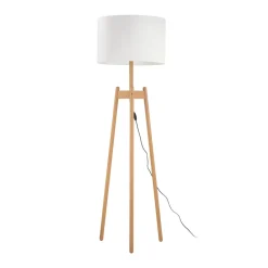 Lampa Podłogowa PEREZ Brązowy Biały Abażur 1xE27 168cm * TK Lighting