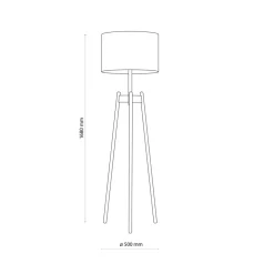 Lampa Podłogowa PEREZ Brązowy Biały Abażur 1xE27 168cm * TK Lighting
