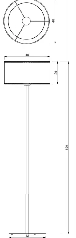 Lampa Podłogowa RATTAN Czarny Beżowy Abażur 1xE27 150cm * Luminex Hot