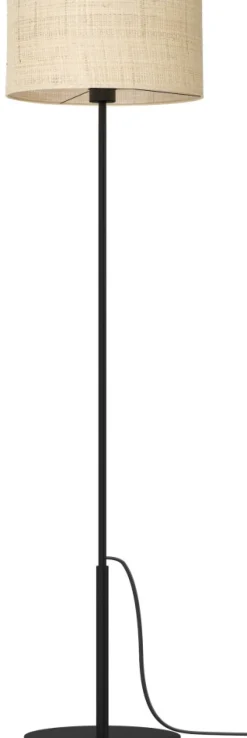 Lampa Podłogowa RATTAN Czarny Beżowy Abażur 1xE27 150cm * Luminex Hot