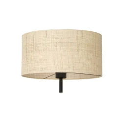 Lampa Podłogowa RATTAN Czarny Beżowy Abażur 1xE27 150cm * Luminex Hot