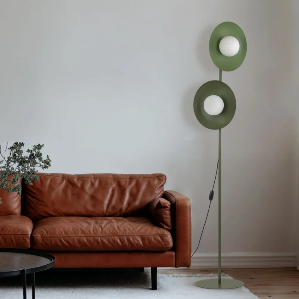 Lampa podłogowa SLATE MIX zielona klosz biały 2xG9 * TK Lighting Best