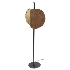 Lampa Podłogowa SUNSET Czarny Brązowy Drewniany Abażur 2xGX53 170cm * Nowodvorski Outlet