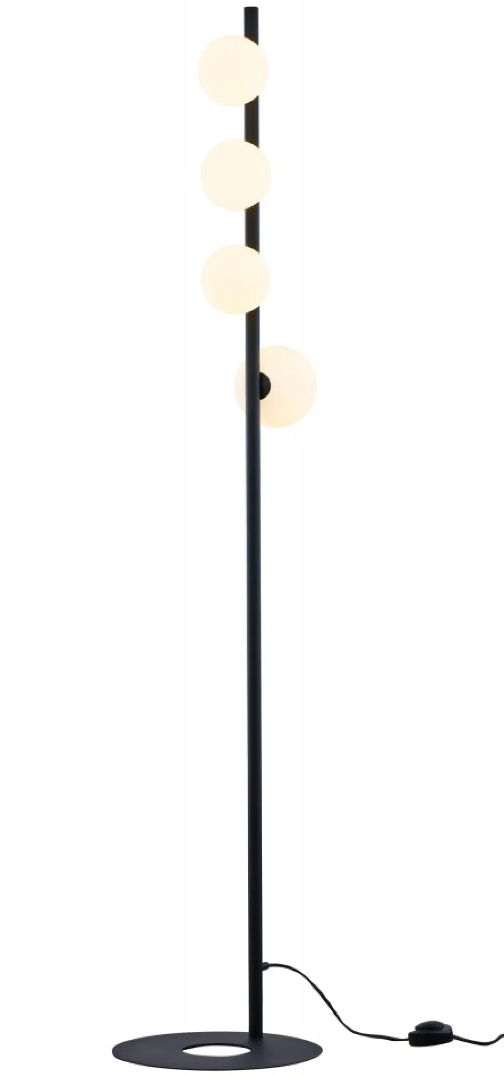 Lampa Podłogowa TAIDA Czarny Biały Szklane Klosze 4xG9 151 cm * Jupiter Outlet