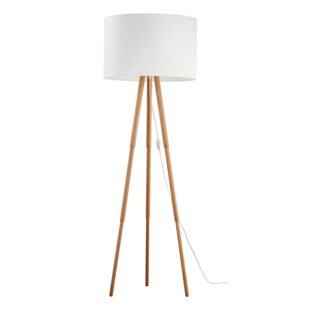 Lampa Podłogowa TOKYO Brązowy Biały Abażur 1xE27 148cm * TK Lighting Sale