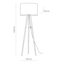 Lampa Podłogowa TOKYO Czarny Sosna Abażur 1xE27 148cm * TK Lighting Sale