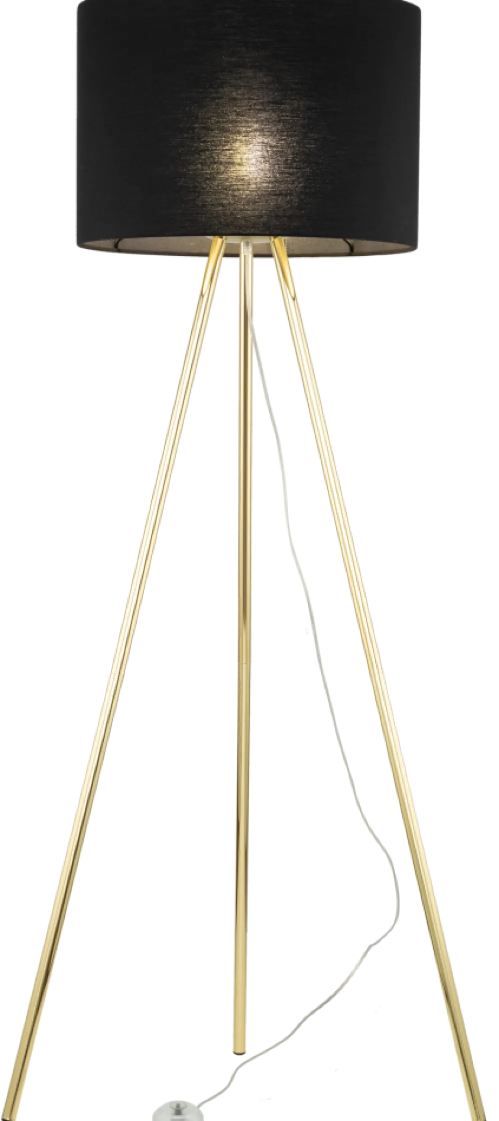 Lampa Podłogowa UMBERTO Trójnóg Złoty Czarny Abażur 1xE27 155cm * TK Lighting Best