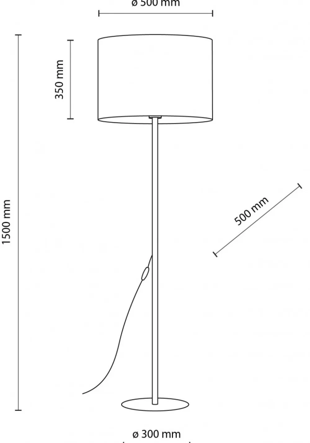 Lampa Podłogowa UMBERTO Złoty Brązowy Abażur 1xE27 155cm * TK Lighting