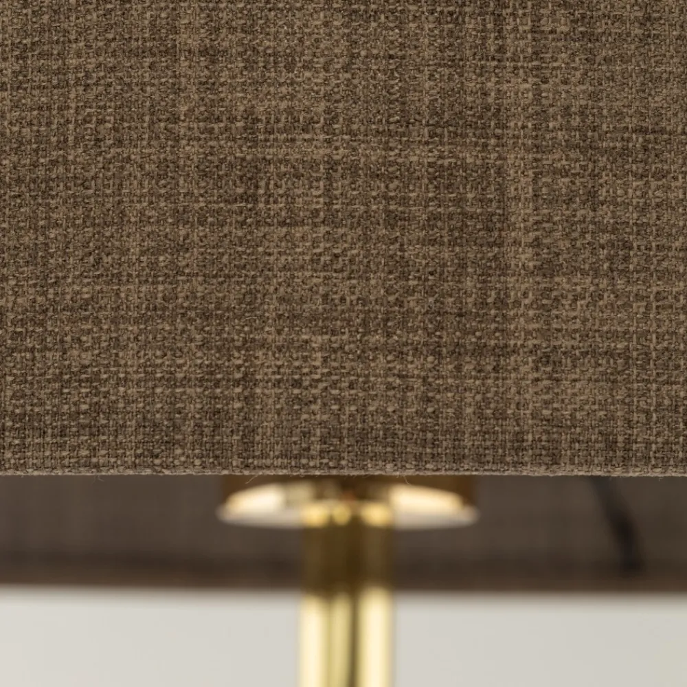 Lampa Podłogowa UMBERTO Złoty Brązowy Abażur 1xE27 155cm * TK Lighting
