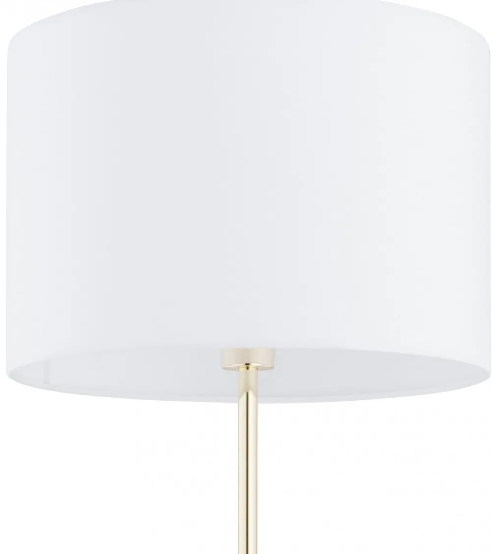 Lampa Podłogowa UMBERTO Złoty Biały Abażur 1xE27 155cm * TK Lighting Sale