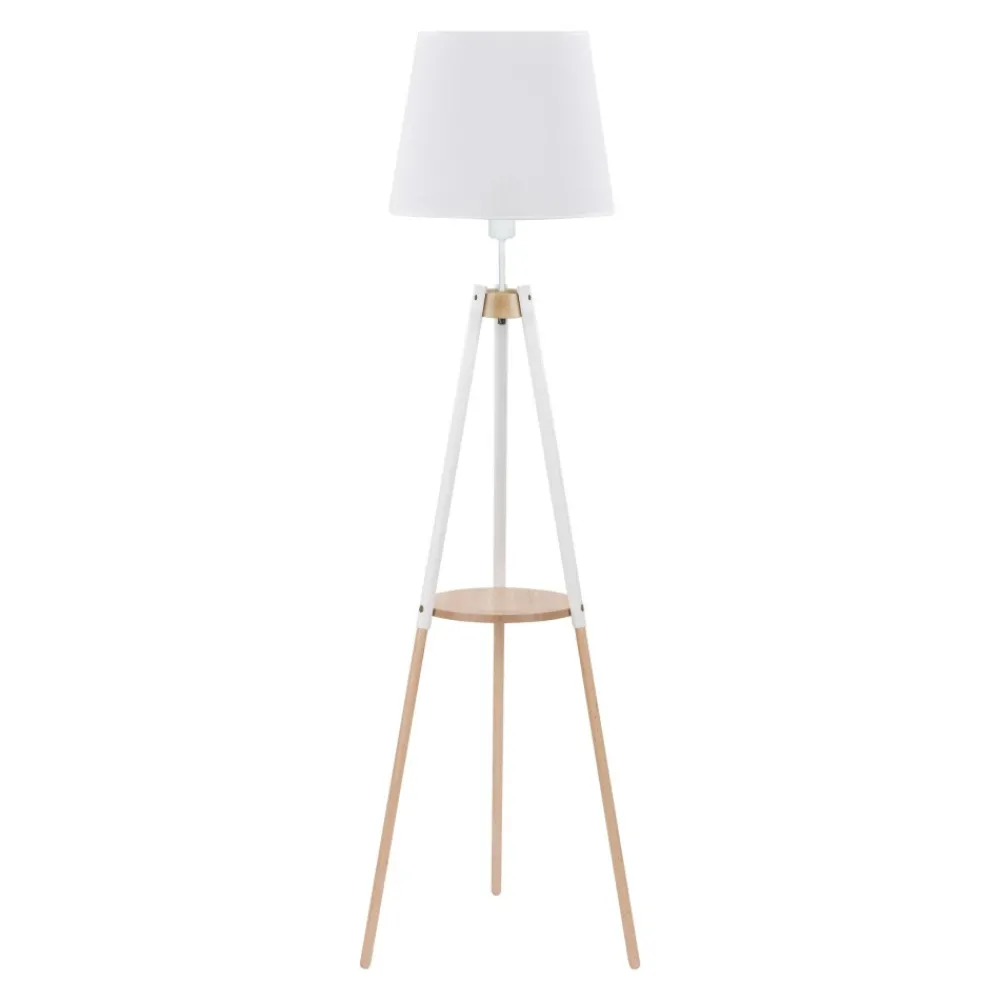 Lampa Podłogowa VAIO Brązowy Biały Abażur 1xE27 156cm * TK Lighting Sale