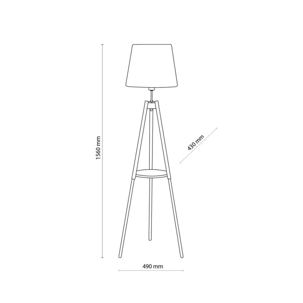 Lampa Podłogowa VAIO Brązowy Biały Abażur 1xE27 156cm * TK Lighting Sale