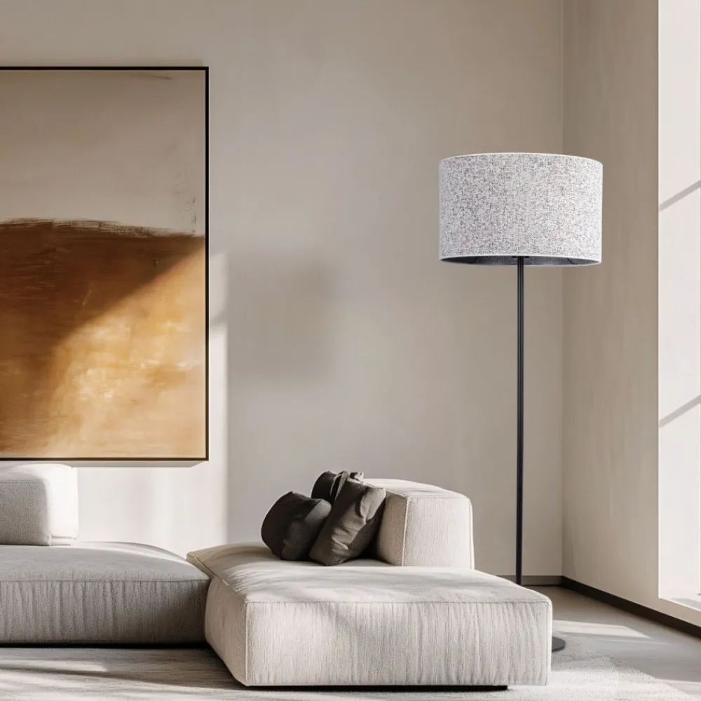 Lampa podłogowa VELLUM czarna abażur melanżowy 1xE27 * TK Lighting