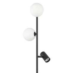 Lampa podłogowa VOX czarna biały klosz 2xG9 1xGU10 * TK Lighting Sale