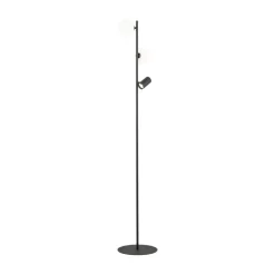 Lampa podłogowa VOX czarna biały klosz 2xG9 1xGU10 * TK Lighting Sale