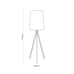 Lampa Podłogowa WALZ Brązowy Szary Abażur 1xE27 175cm * TK Lighting Sale