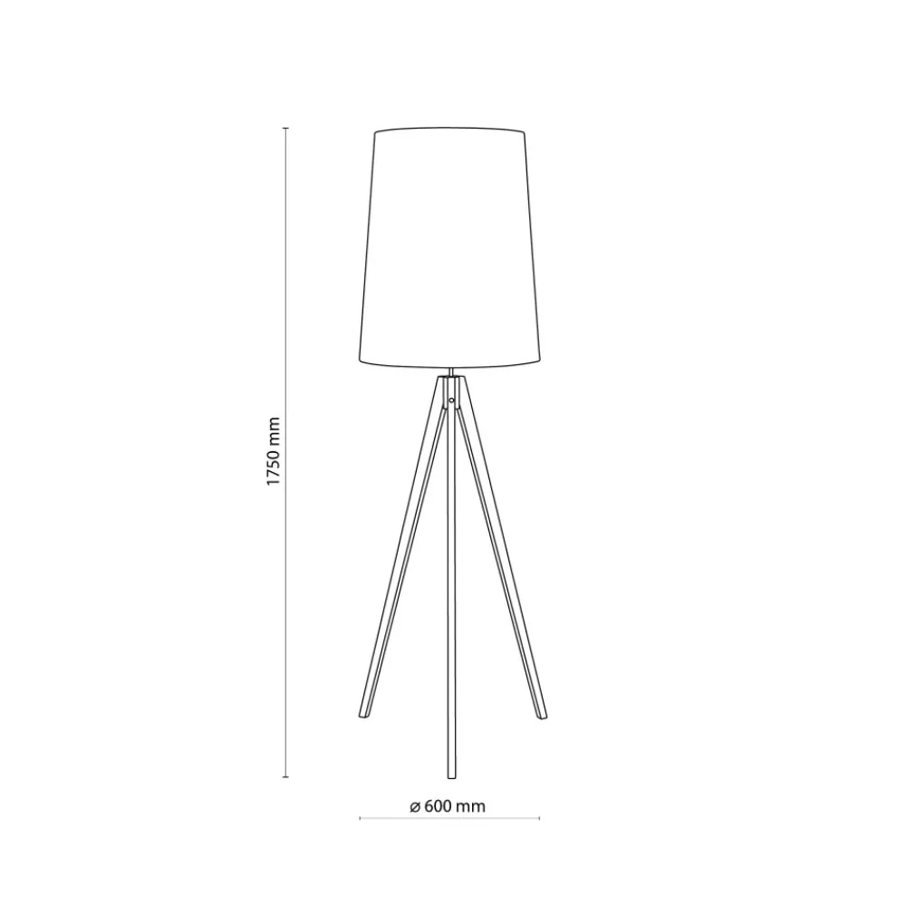 Lampa Podłogowa WALZ Brązowy Szary Abażur 1xE27 175cm * TK Lighting Sale