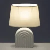 Lampa stojąca ceramiczna biała z abażurem 31 cm * HowHomely Online