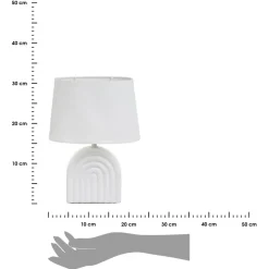 Lampa stojąca ceramiczna biała z abażurem 31 cm * HowHomely Online