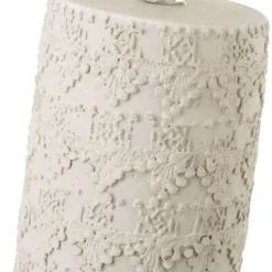 Lampa stojąca na zdobionej beżowej podstawie 34 cm * HowHomely Best