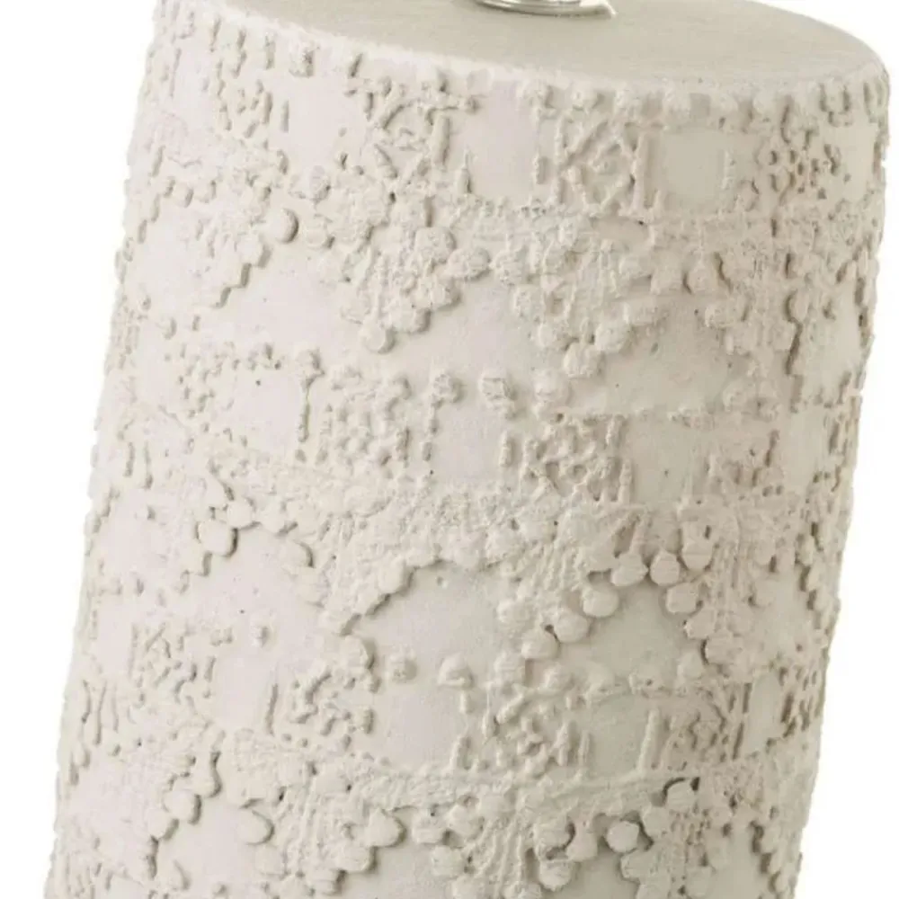 Lampa stojąca na zdobionej beżowej podstawie 34 cm * HowHomely Best