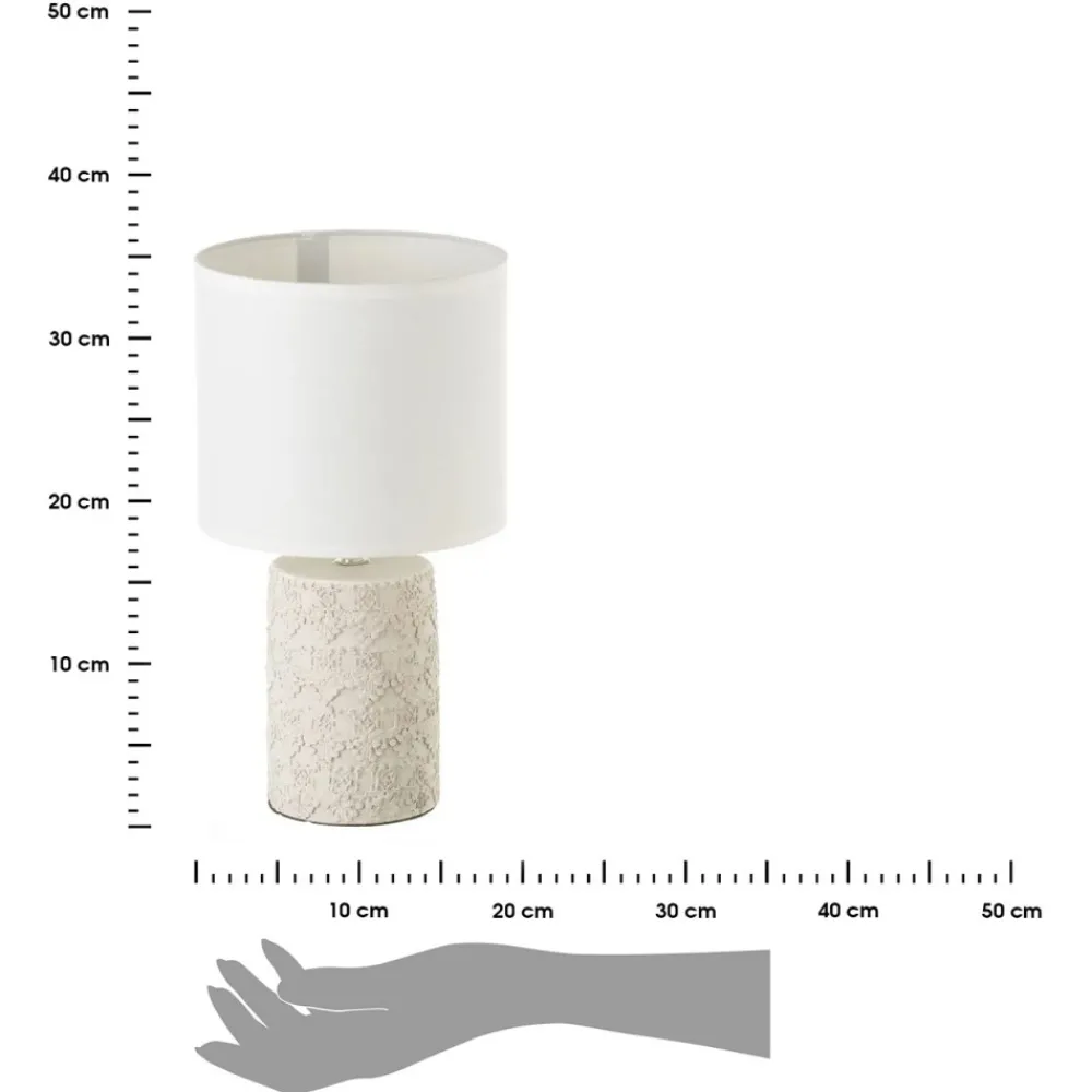 Lampa stojąca na zdobionej beżowej podstawie 34 cm * HowHomely Best
