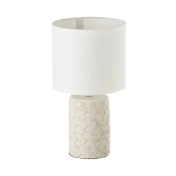 Lampa stojąca na zdobionej beżowej podstawie 34 cm * HowHomely Best