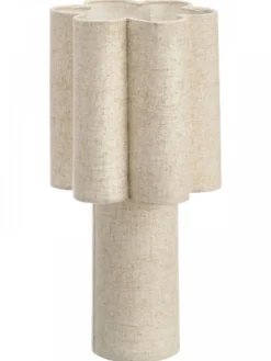 Lampa stołowa beżowa len 43 cm * GIFTDECOR Best