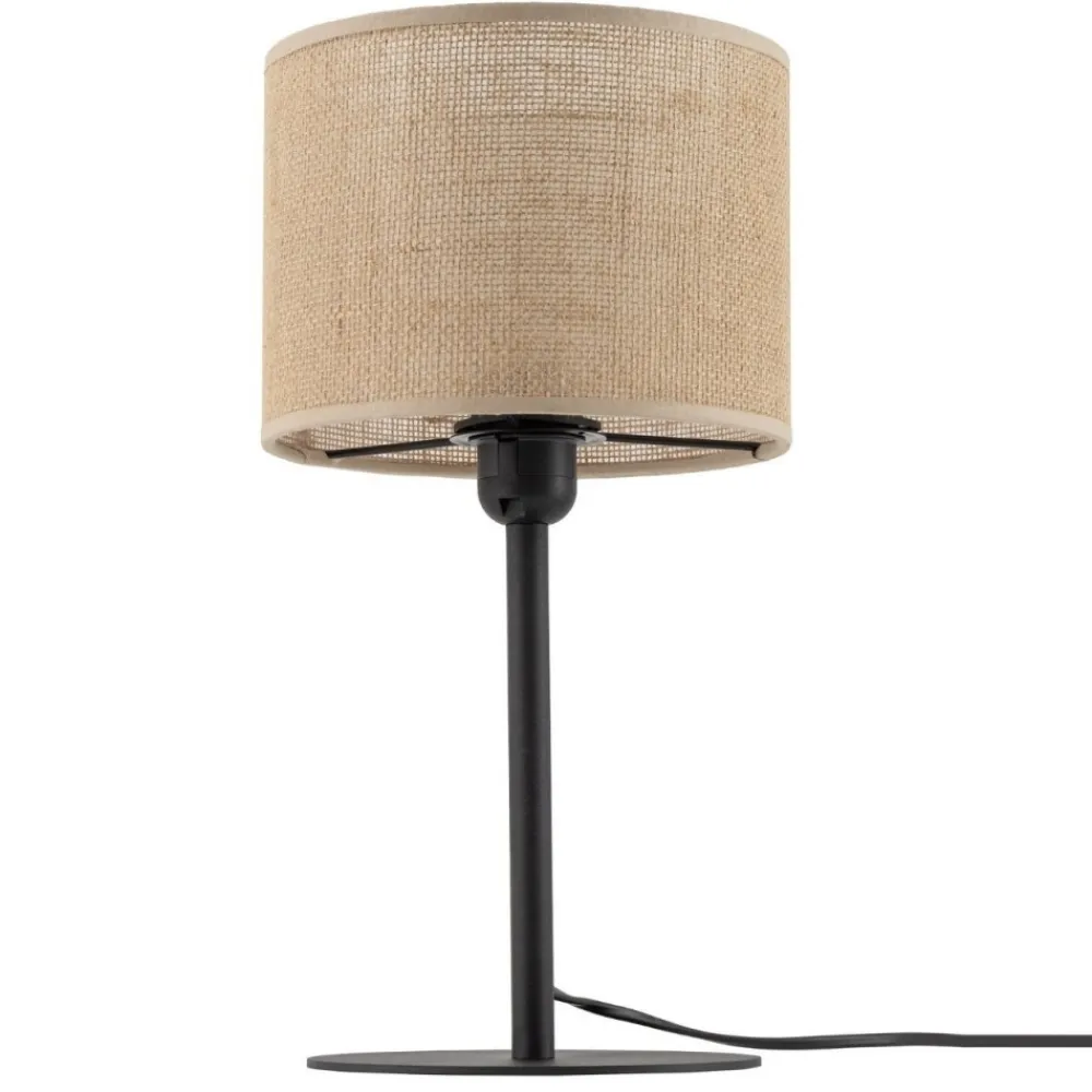 Lampa stołowa JUTA czarna abażur juta1xE27 * TK Lighting New