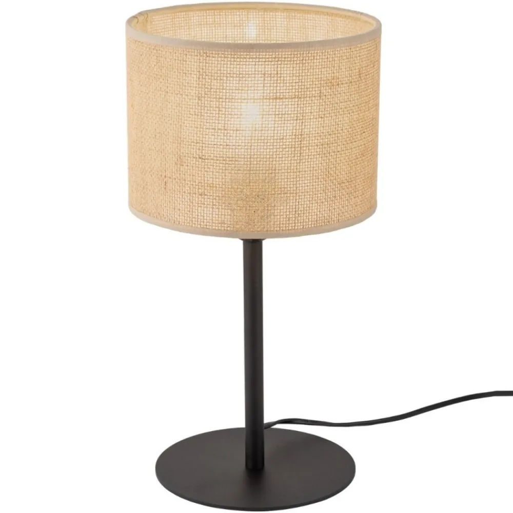 Lampa stołowa JUTA czarna abażur juta1xE27 * TK Lighting New