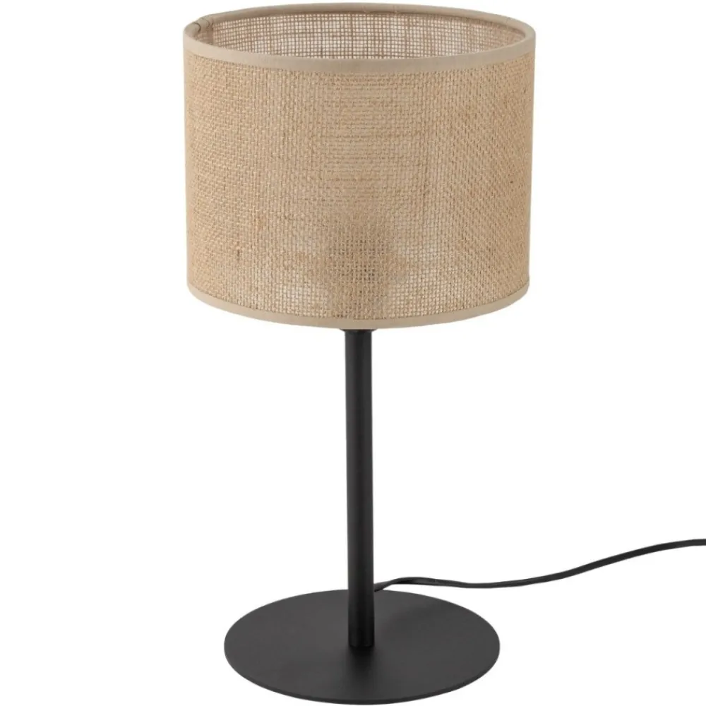 Lampa stołowa JUTA czarna abażur juta1xE27 * TK Lighting New