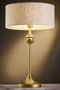 Lampa stołowa KASZMIR złota biały abażur 1xE27 * Jupiter Best