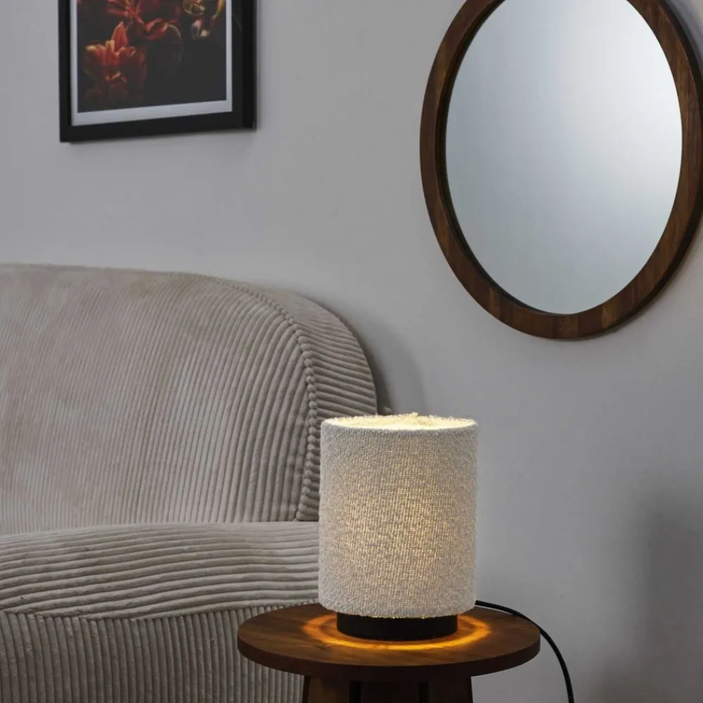 Lampa stołowa MOONA boucle krem 25 cm * HowHomely Hot