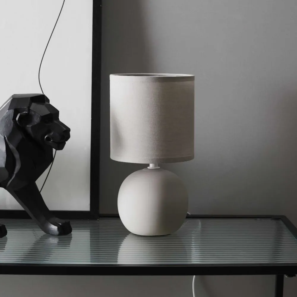 Lampa stołowa ORBA szara 25 cm kulista * HowHomely Online