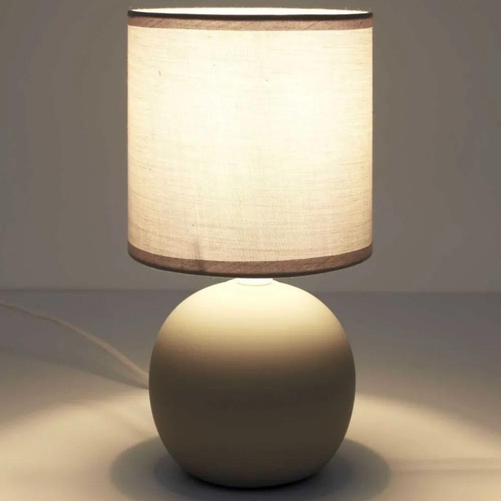 Lampa stołowa ORBA szara 25 cm kulista * HowHomely Online