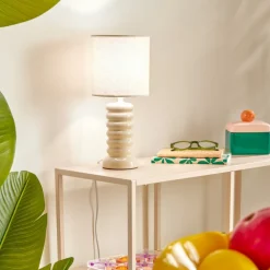 Lampa stołowa Vinas 33 cm kremowa * Atmosphera Clearance