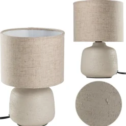 Lampa stołowa z abażurem beżowa 21,5 cm * H&S Decoration Discount