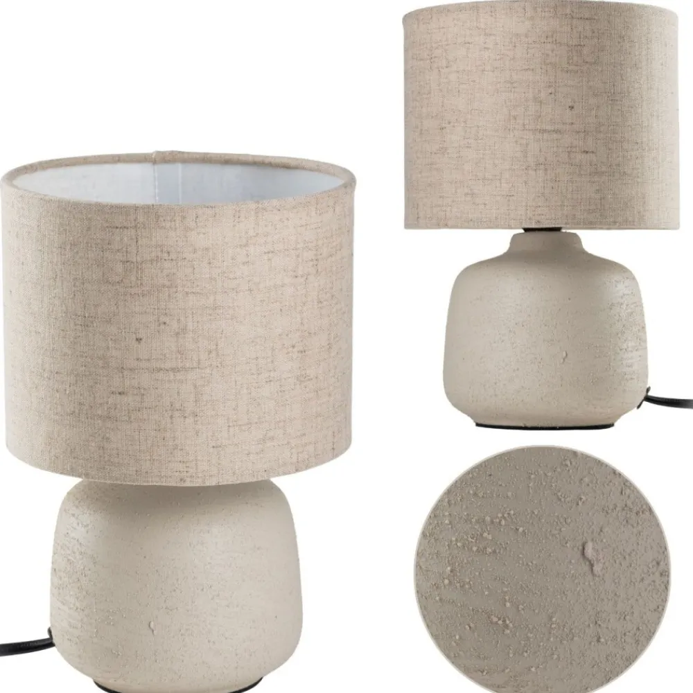 Lampa stołowa z abażurem beżowa 21,5 cm * H&S Decoration Discount