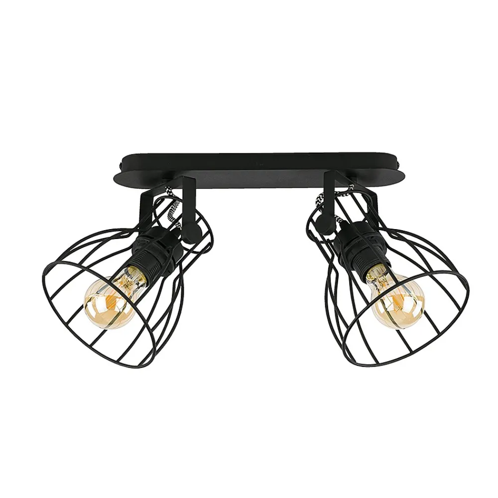 Lampa Sufitowa ALANO Czarny Metalowe Klosze 2xE27 * TK Lighting Outlet